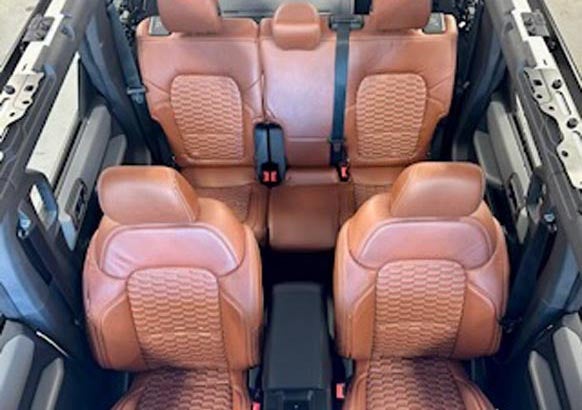 image of a custom Bronco with sienna brown interior