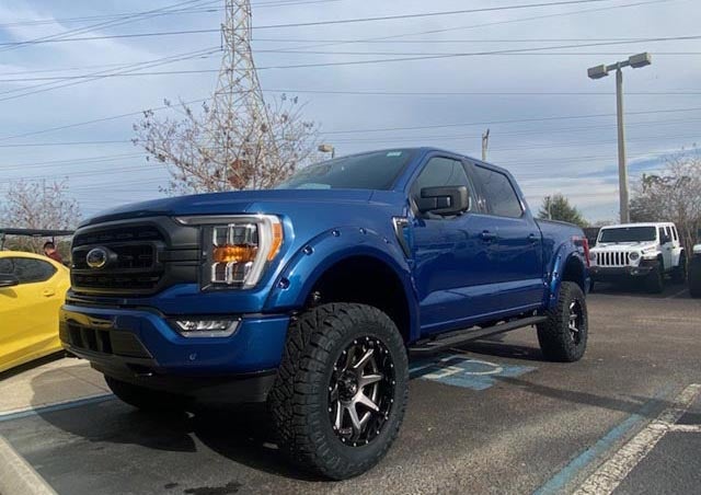 image of a blue custom truck