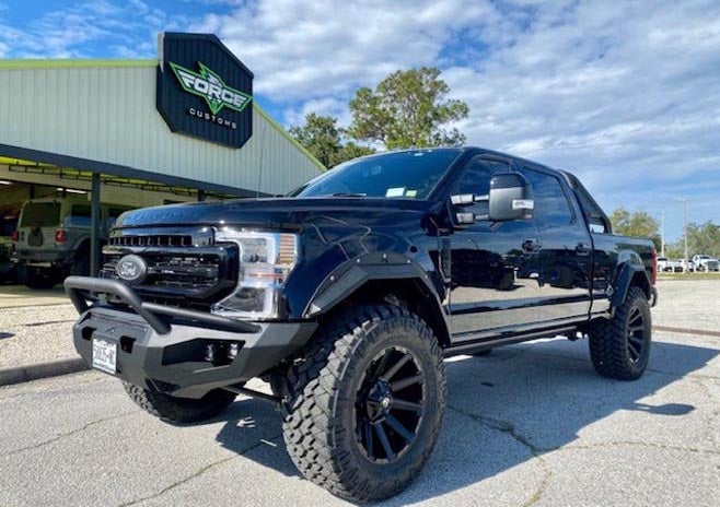 image of a custom black truck