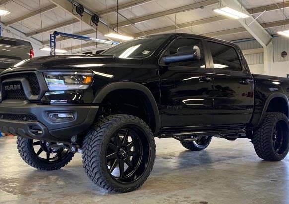 image of a custom black truck