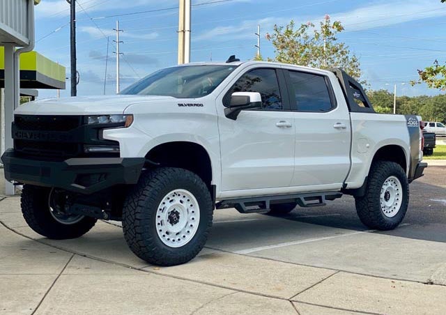 image of a white custom truck